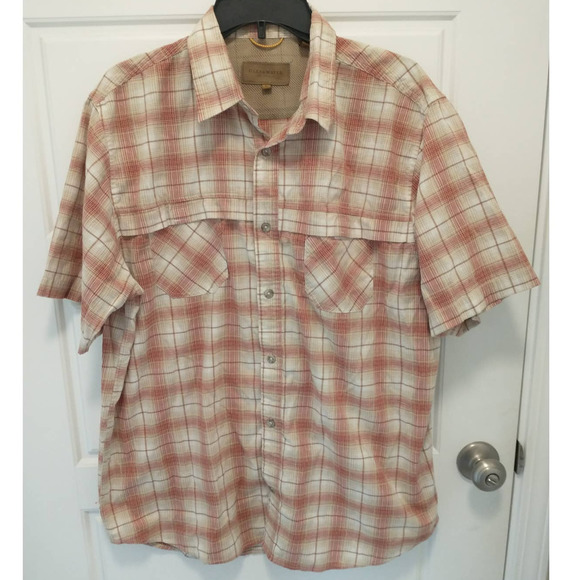 Clear Water Outfitters Button Down Shirt. Men's Large. Brown/White. - Picture 1 of 4